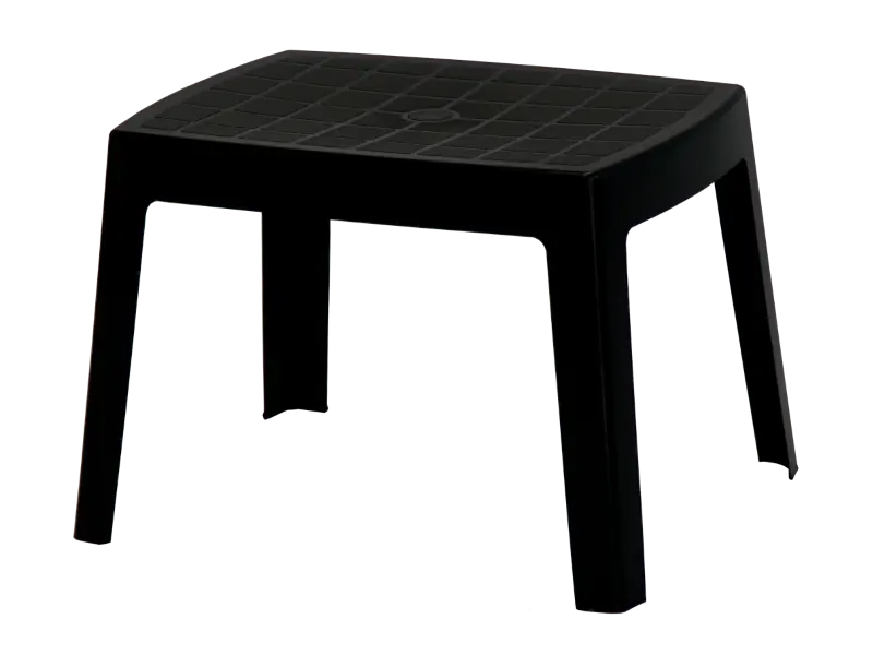 Mesa de resina rectangular baja de 60x47x41 cm.