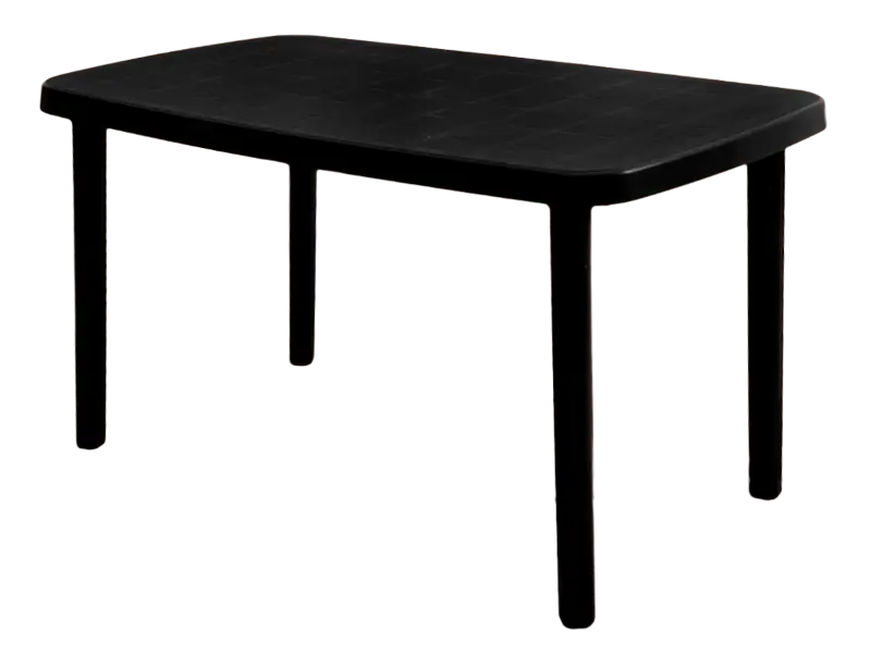 Mesa de resina rectangular de 136 x 80 cm.