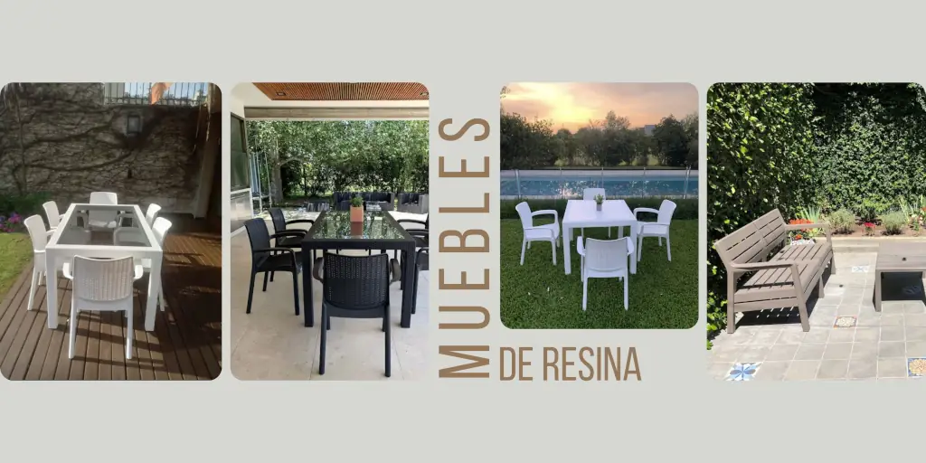 Muebles de jardin de resina plástica