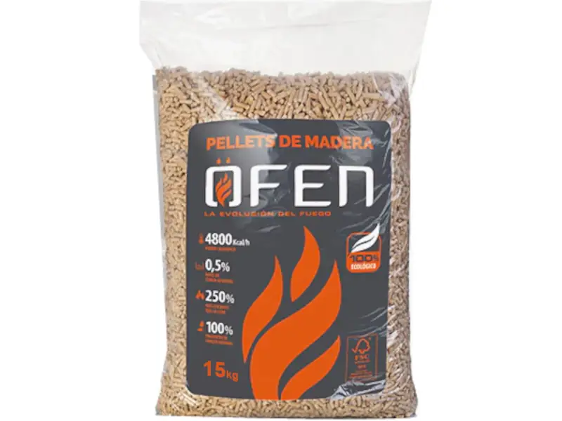 Bolsa de pellet de aserrín de 15 kg - marca Öfen