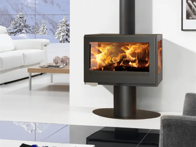 Estufa a leña con 3 vistas - Panadero Mistral