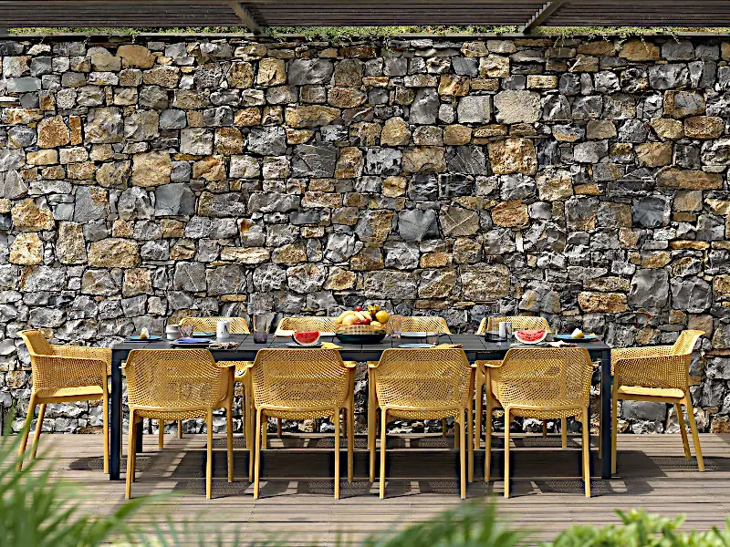 Nardi - Sillones Net color Senape con mesa RIO Antracita